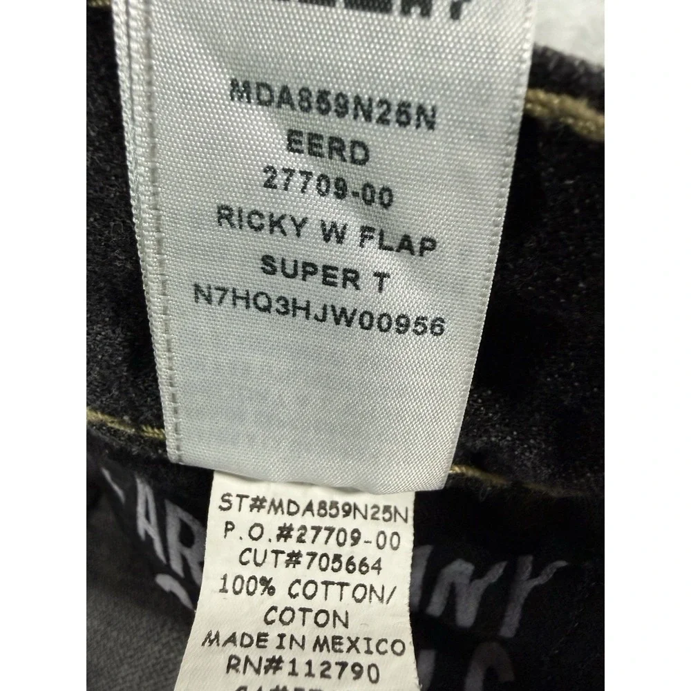 True Religion Jeans Mens 36x34 Black Ricky Relaxed Straight Super T Flap Pocket
